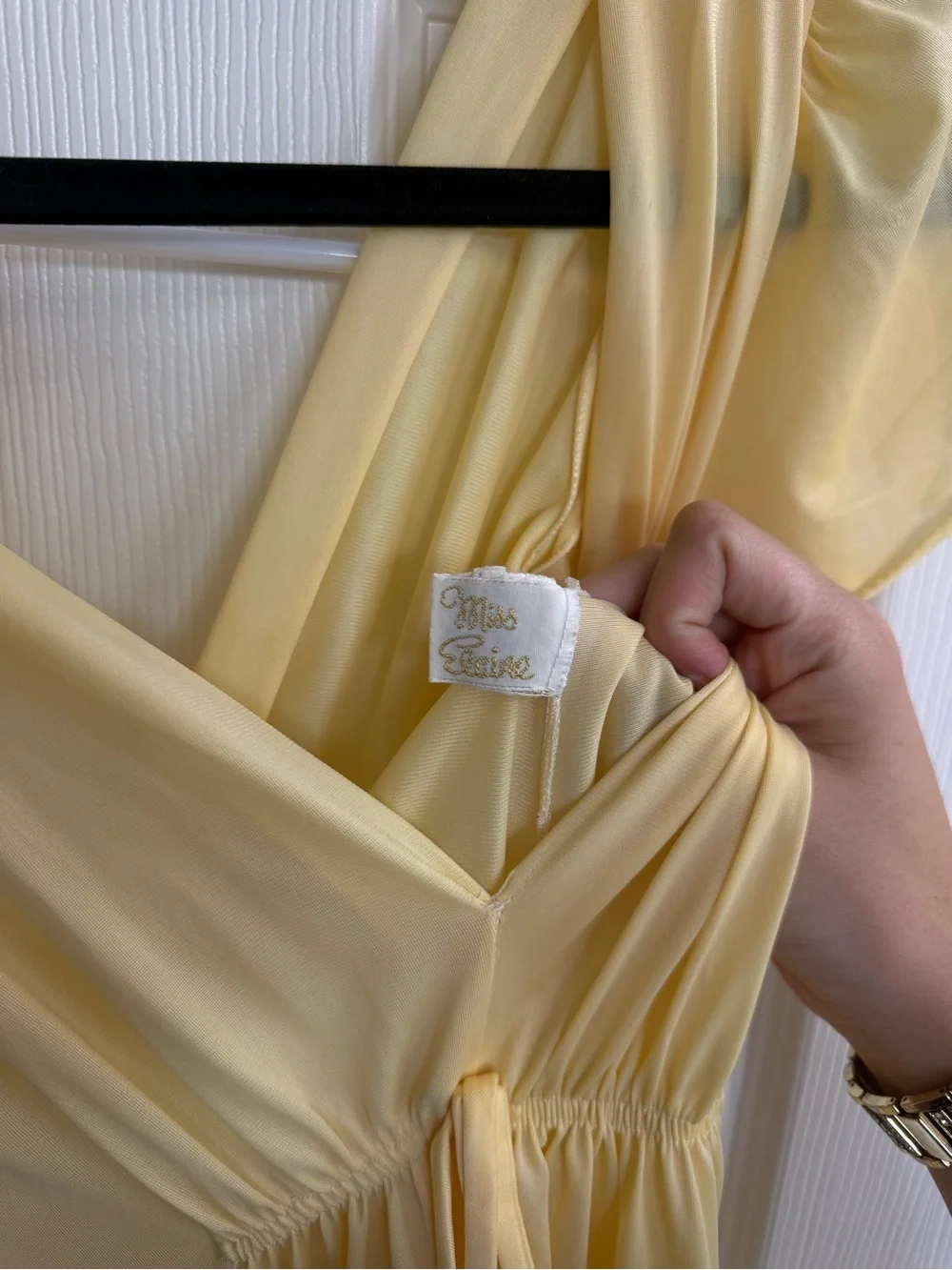 Miss Grant Pale Yellow V-Neck Flutter Sleeve Maxi